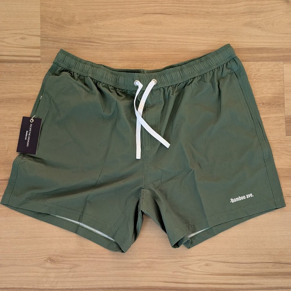 NWT Bamboo Avenue The Boundless Short XXL 5" Inseam Moss Green Performance Athle